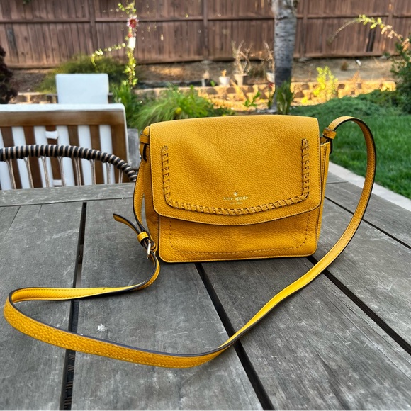 kate spade Handbags - Kate Spade Nilla Hughes Street Pebbled Leather Crossbody Bag in Mustard Yellow